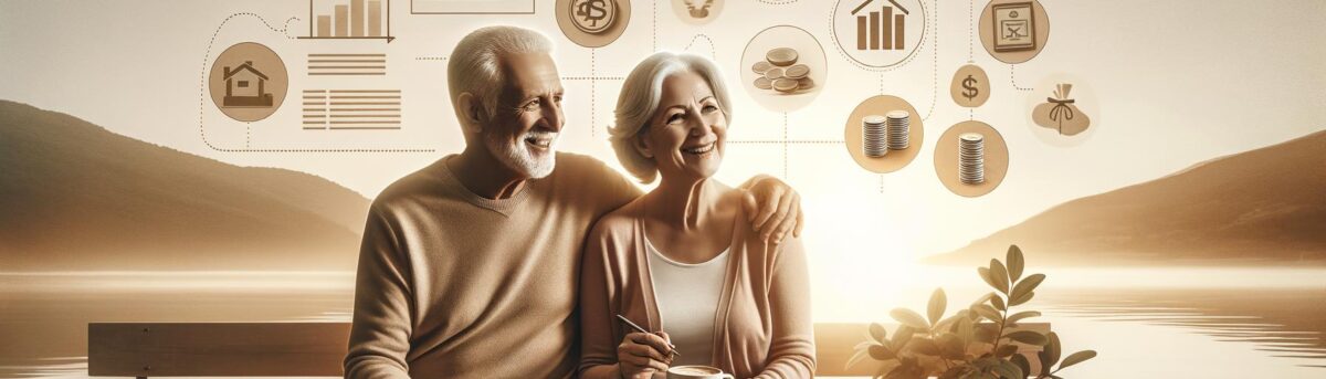 Older couple enjoying leisure time, symbolizing early retirement with financial security and lifestyle changes.